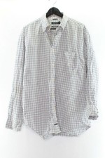 Camicia uomo Nautica taglia L manica lunga blu bianca quadri cotone #ER-28