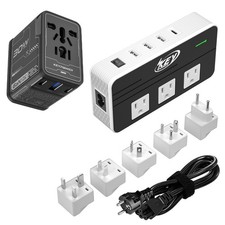 Universal 230W Step Down 220V to 110V travel voltage converter with USB C Ports