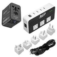Universal 230W Step Down 220V to 110V travel voltage converter with USB C Ports