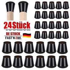 24 Stück Stuhlbeinkappen Schwarz Schutzkappen für Stuhlbeine Mit Filz Filzgleite