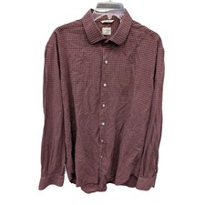 Culturata Italy Tailored Fit Button Down Shirt Lightweight Check Cotton- XL