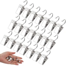 JANYUN 30 Pack Mini Heavy-Duty Hook Clip Set Curtain Clips for Photos Home De...