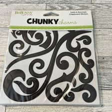 Bo Bunny Swirls Brackets Chipboard Stickers Chunky Charms Black