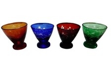 Colorful Glass Miniature Tumbler Set, 4 Pieces, Decorative Collectible