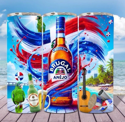 Brugal Anejo Tropical Graphic 20oz Stainless Insulated Tumblers w/Lids
