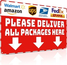 Package Delivery Tin Metal Signs Home D cor 8x12 Deliver All Packages Here, Wate