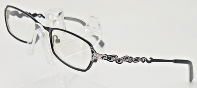 Lipstick VAMP Black Rectangular Eyeglasses Scrollwork 50-18-135 Womens A3