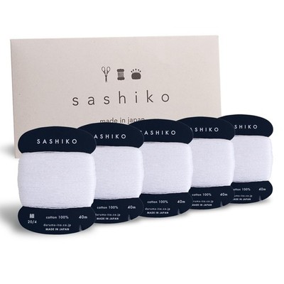 5 PCS Sashiko Thread 100 Cotton Card Type 43.7 Yard White Sewing Value Set