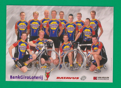 CYCLING cycling team card BANK GIRO LOTTERY BATAVUS 2002