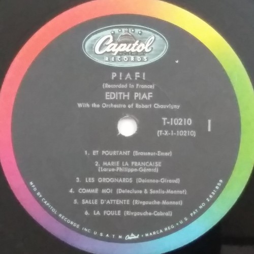 EDITH PIAF Piaf! T10210 Mono LP Vinyl VG+near++ Cover VG+ Co Sleeve Scranton - Picture 3 of 5