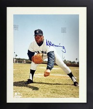 Al Downing signed New York Yankees MLB 8x10 Photo Framed - COA/Show Ticket
