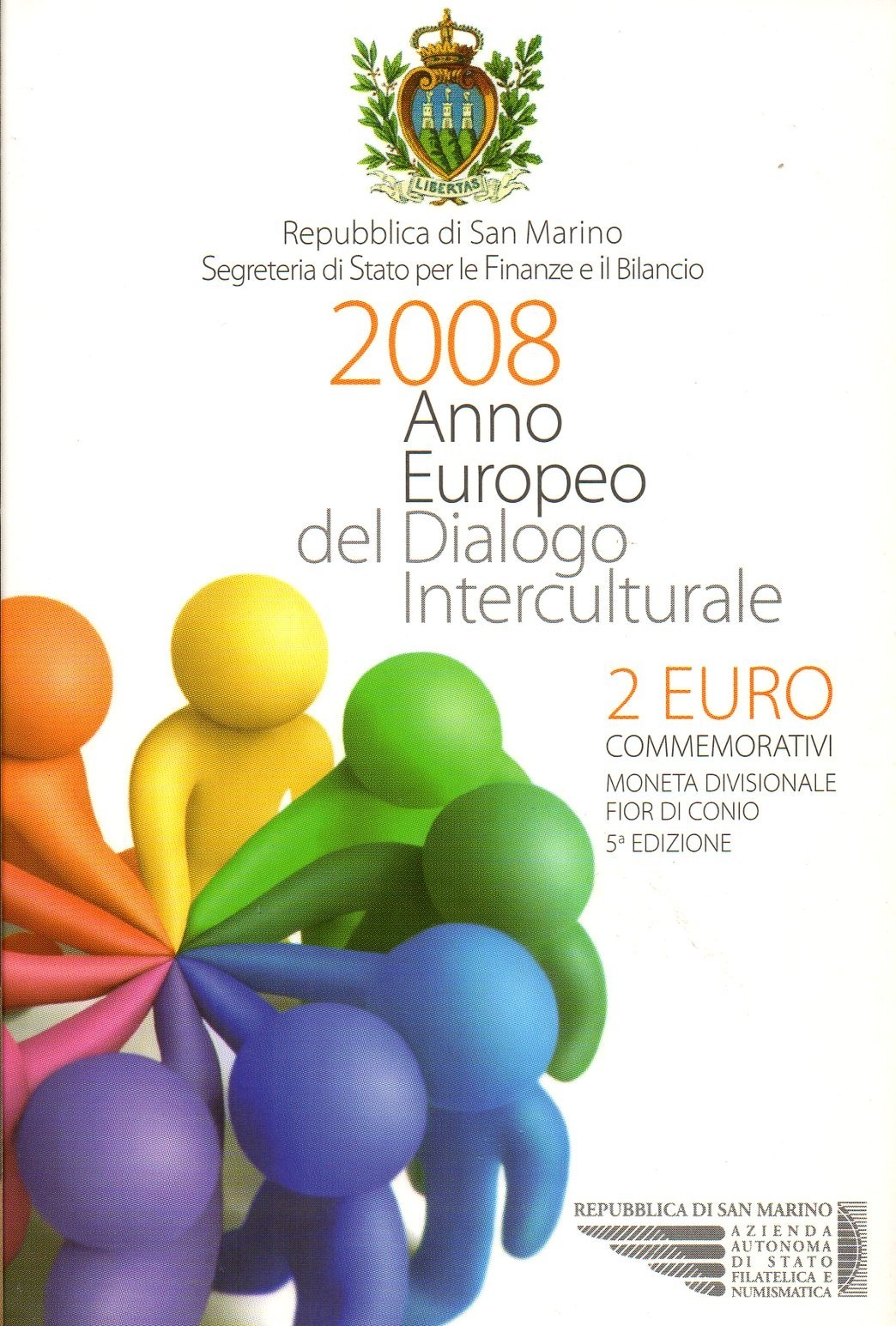 2008 SAN MARINO 2 Euro Commémoratif Dialogue Interculturel FDC En Boîte MF