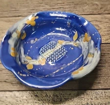 Vintage O’keane Pottery Garlic Ginger Grater Bowl 6.5" Studio Art Pottery 