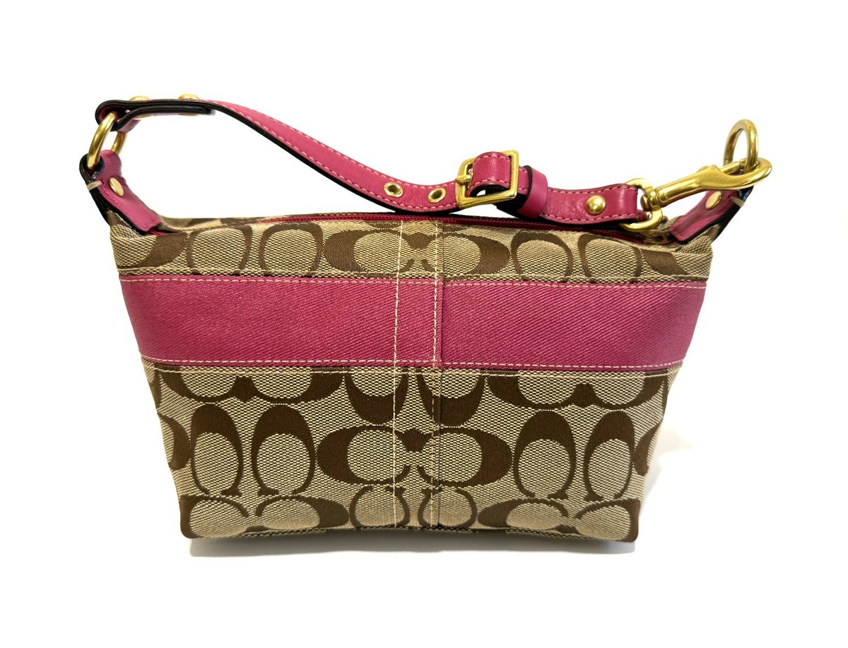 【peach】COACH 214 NWT Coach Peach Bag In Regenerative Leather Brass / Peach CBG69 | eBay