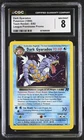 Pokémon GRADED 1999 Dark Gyarados 8/82 Team Rocket UNLR NM/M 8 CGC ENGLISH