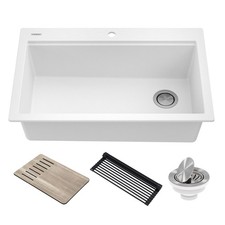 Kraus KGTW1-33 Bellucci 33" Drop In Single Basin Granite - White