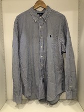 Vintage Polo Ralph Lauren Button Down Blue Stripe Custom Fit Men's XXL