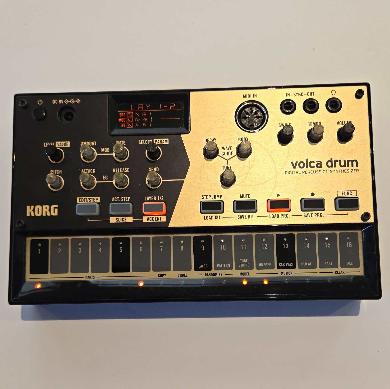 Korg Volca Drum Digital Drum Machine, Battery Powered, 16 Pads
