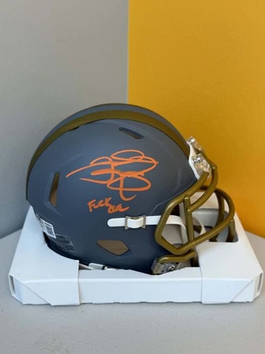 Johnny Manziel Signed Browns Slate Mini Helmet F*** Cle Beckett W BAS COA