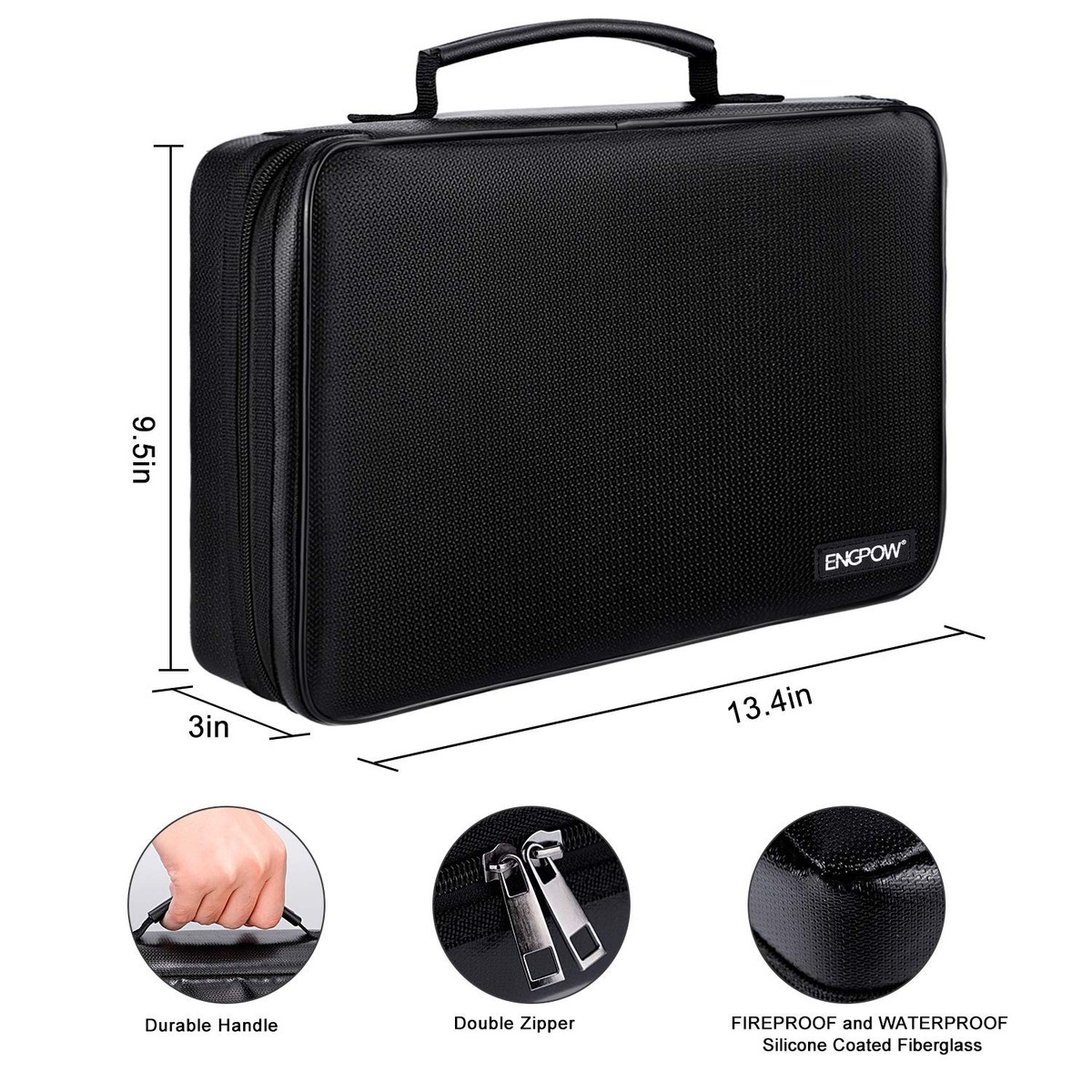Sac De Batterie Ignifuge ENGPOW Jusqu'à 2000°F - Protection Sécurisée Pour Batterie LiPo & Ebike - Grande Capacité