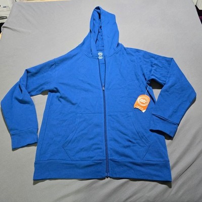 New Wonder Nation Full Zip Hoodie Girls XXL 18 Royal Blue Fleece Sweatshirt