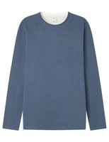 Springfield Oxford Melange Pullover Mit Doppeltem Rundhalsausschnitt, L/S Mit