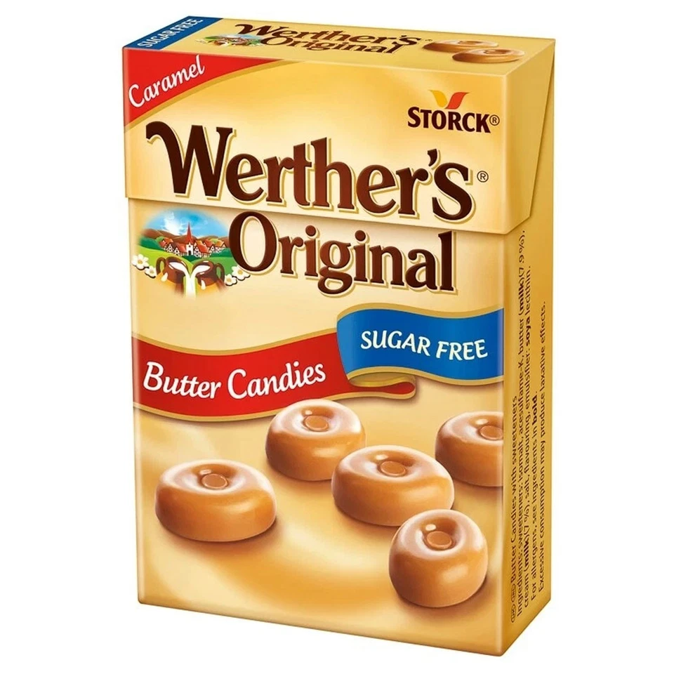 Werther's Original Butter Candies Sugar Free Flip Top 3 6 10 Pack Box 42g - Image 3 of 4
