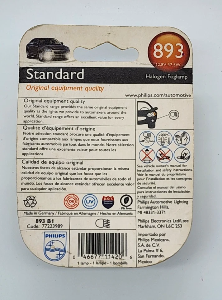 Bombilla antiniebla estándar Philips 893B1 893 Foto 2 de 2