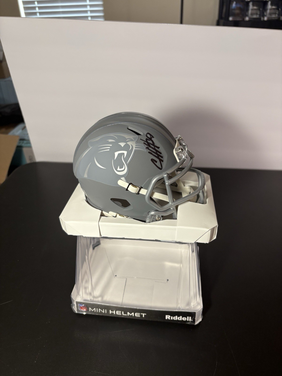 Chuba Hubbard Autographed Signed Carolina Panthers Slate Speed Mini Helmet Beckett BAS Coa 