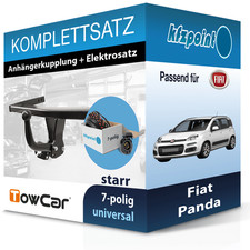TOWCAR Anhängekupplung starr und TOWTEC E-Satz 7polig für Fiat Panda 12- neu