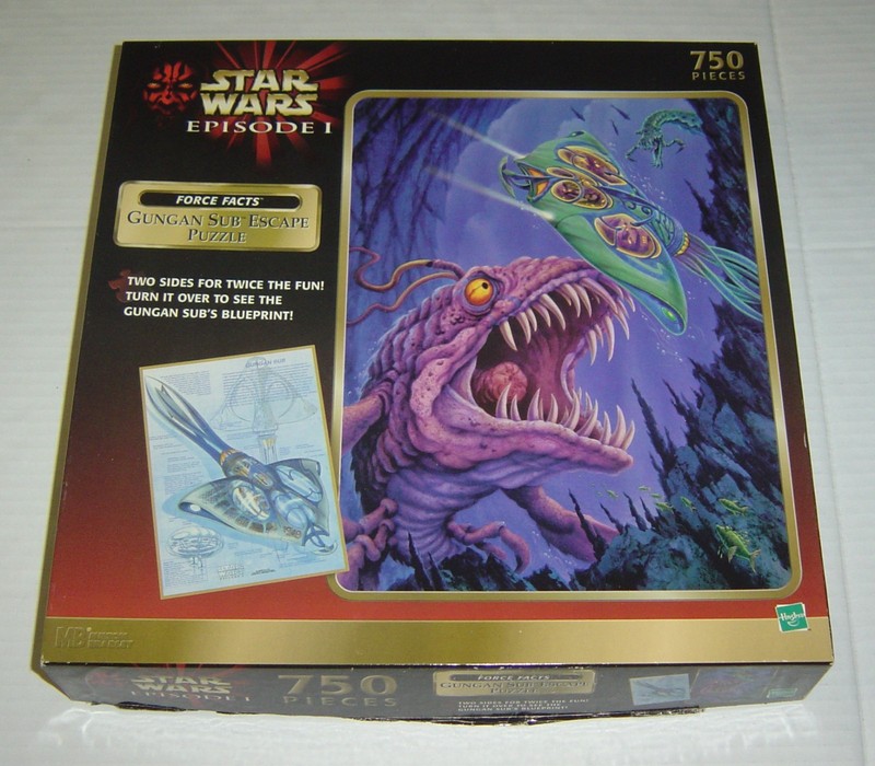 Star Wars Episode I Gungan Sub Escape 750 Piece Two Sided Puzzle MB 1999 Hasbro 