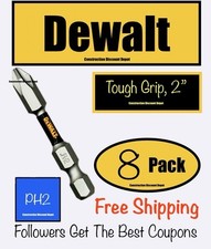 Small Pack Of 8 DeWalt IMPACT READY 2" TOUGH GRIP Bit Set 2 Phillips PH2