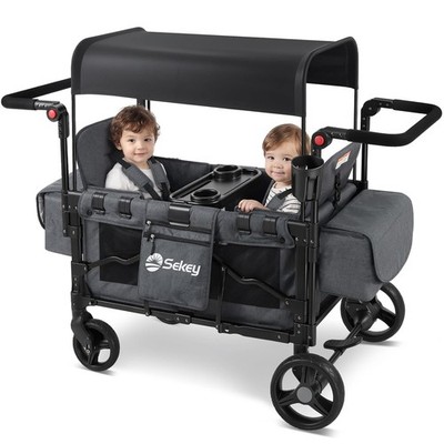 Sekey Wagon Stroller 2 Kids Convertible Canopy Storage Wagon
