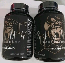 Gorilla Mind SIGMA Testosterone Booster 120 X 2  Cap.Men's Exp 2027 Lot Of 2 