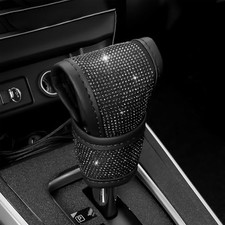Bling Auto Gear Shift Knob Cover, Car Knob Gear Stick Protector, Sparkly Black