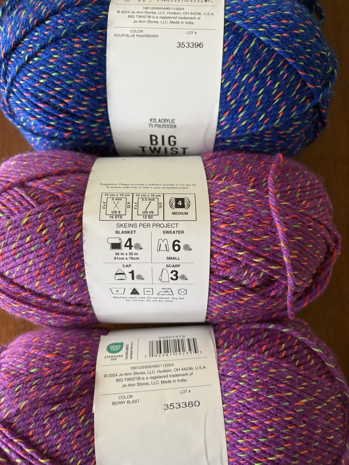 Big Twist Jellybean - Sour Blue Raspberry & Berry Blast - NEW - Lot of 4