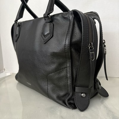 BOTKIER Black Moto Leather Satchel Bag Double Handle (Missing Shoulder Strap)
