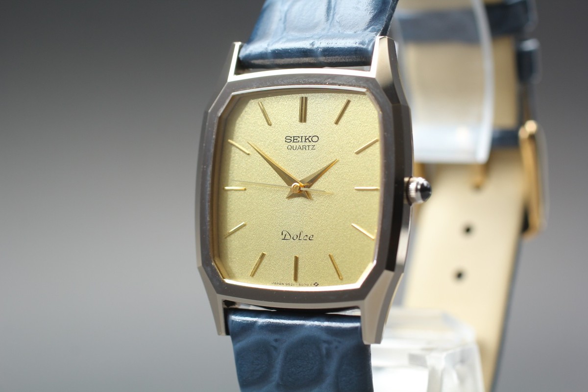 Vintage 1984 N MINT Seiko Dolce 9521-5070 NSAG Tank Quartz Mens