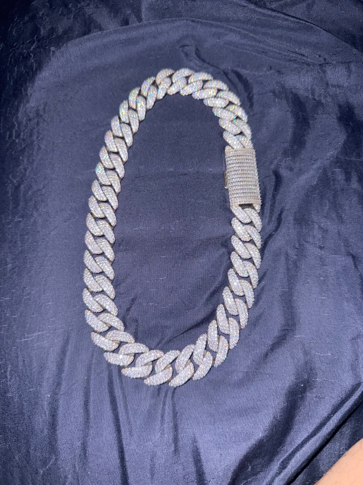 Solid moissanite hand set cuban chain - image 1