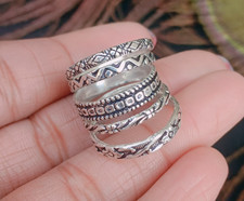 Stacking rings Silver band rings Stackable 925 Sterling Silver 5 Rings Set B372