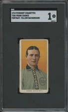 1909 T206 FRANK CHANCE POOR HOF PORTRAIT YELLOW PIEDMONT 350 SGC 1 CHICAGO CUBS