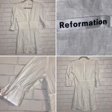 Reformation $289 Simi Linen Dress White sz 0 EUC