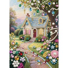 Pearl Diamond Painting Kits for Adults Garden House, 5D Special Shape Diamond...