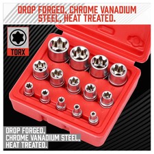 14 Pc Torx Star Bit Female E Socket Set Automotive Shop Tools External E4-e24