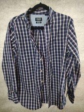 Chaps Checkered Mens Button Down Dress Shirt Size M