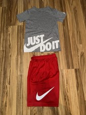 Nike Boys Medium Youth Outfit Dri-fit Shorts Cotton Tee Shirt T-shirt