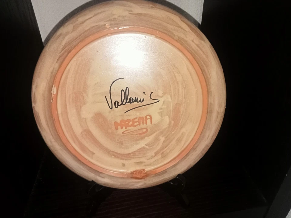  Assiette Vintage Céramique Émaillée Vallauris Martine Azéma Picault Capron  - Photo 4/4