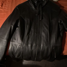 CARLO COLUCCI Herren Leder Mantel Jacke Schwa...