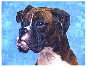 artav Boxer 05 Dog Pet Art Print of Acrylic on Canvas
