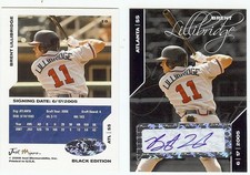 BRENT LILLIBRIDGE Atlanta Braves 2008 *BLACK* Certified AUTOGRAPH xx/25